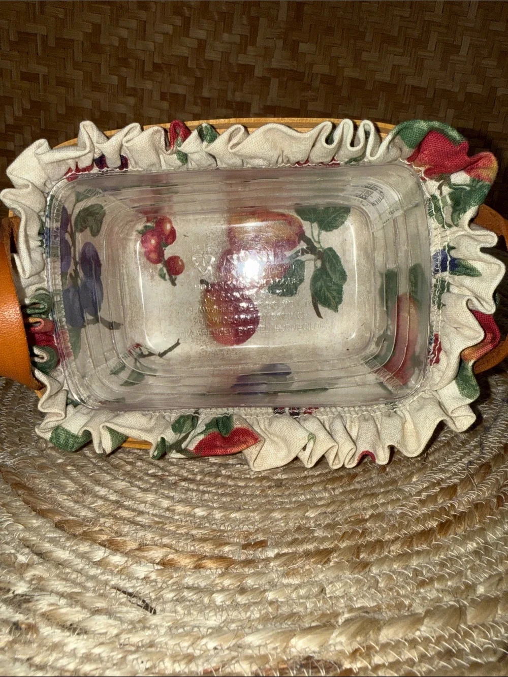 Longaberger 2002 Tea Basket Set with Liner Protector and Authentication Card